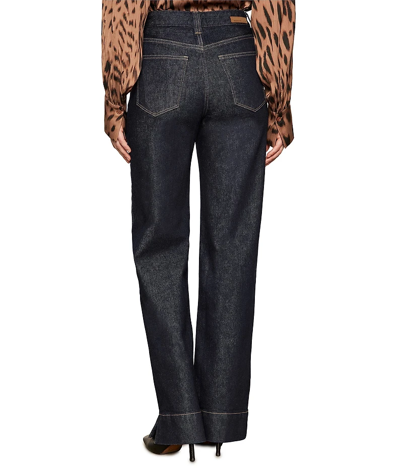 Sanctuary Ekara Stretch Denim High Rise Slim Wide Leg Button Fly Jeans