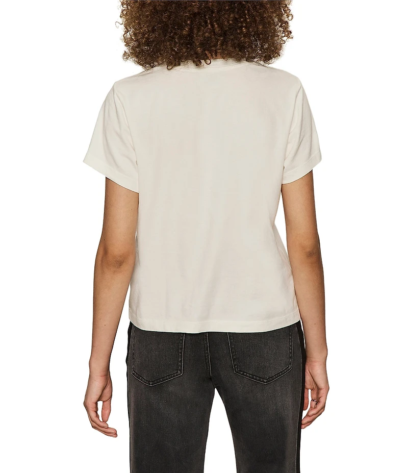 Sanctuary Organic Cotton Embellished Floral Crew Neck Short Sleeve Tee