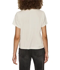 Sanctuary Organic Cotton Embellished Floral Crew Neck Short Sleeve Tee