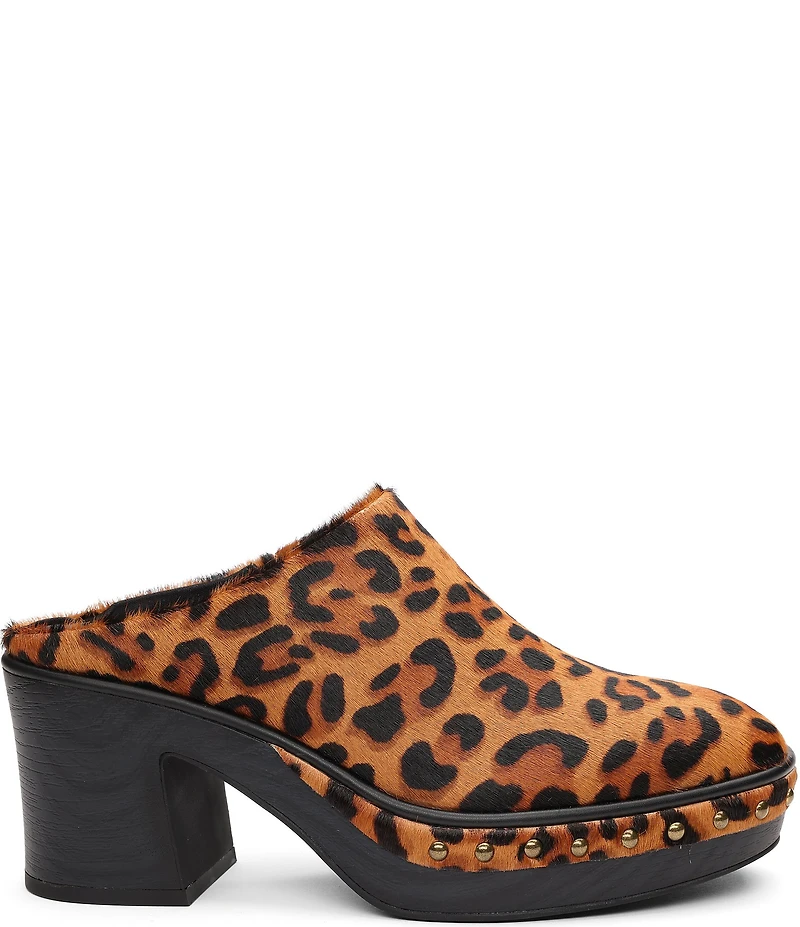 Sanctuary Emersyn Studded Leopard Print Hair Calf Clogs