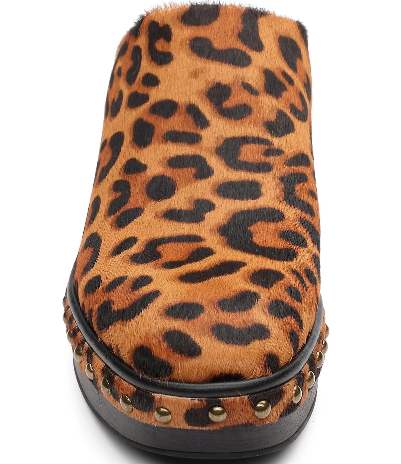 Sanctuary Emersyn Studded Leopard Print Hair Calf Clogs