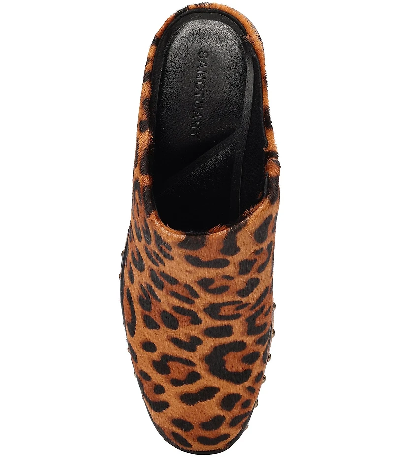Sanctuary Emersyn Studded Leopard Print Hair Calf Clogs