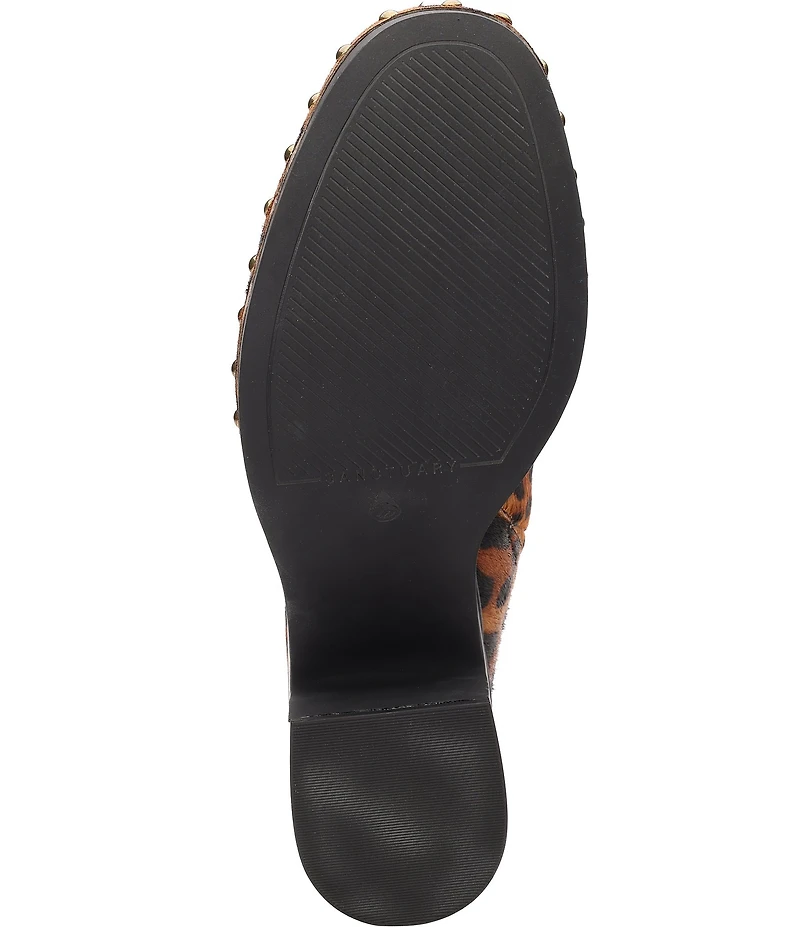 Sanctuary Emersyn Studded Leopard Print Hair Calf Clogs