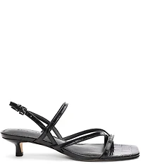 Sanctuary Energy Croco Leather Strappy Kitten Heel Sandals
