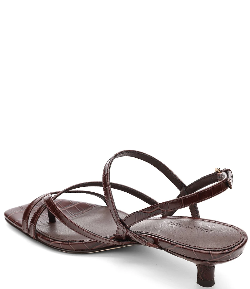 Sanctuary Energy Croco Leather Strappy Kitten Heel Sandals