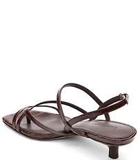 Sanctuary Energy Croco Leather Strappy Kitten Heel Sandals
