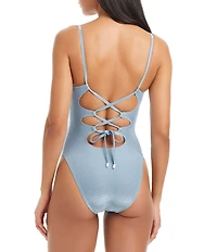 Sanctuary Eternal Sunshine Solid Scoop Neck Front Ring Tank One Piece Swimsuit