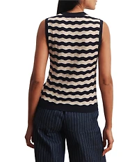 Sanctuary Everyday Chevron Crew Neck Sleeveless Knit Shell Top
