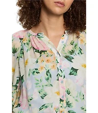 Sanctuary Favorite Girl Button Front Split Neck Short Sleeve Top