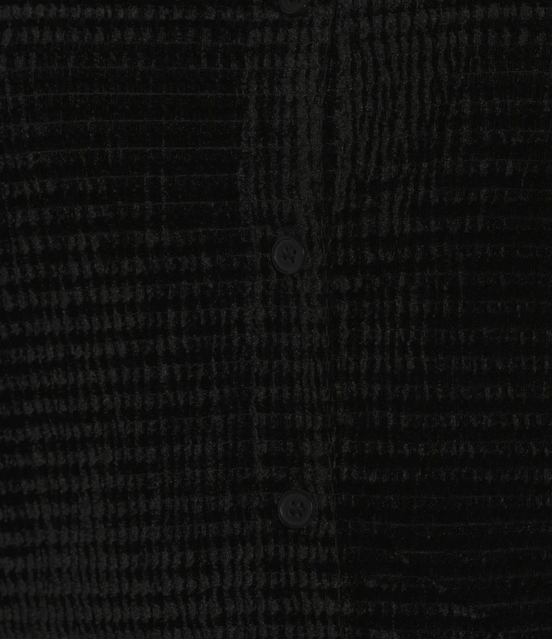 Sanctuary Fitted Collard Button Down Long Sleeve Velvet Top