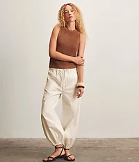 Sanctuary Float On High Rise Balloon Leg Poplin Sateen Pants