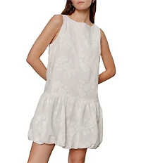 Sanctuary Garden Eyelet Crew Neck Sleeveless Bubble Hem Mini Dress