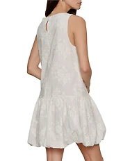 Sanctuary Garden Eyelet Crew Neck Sleeveless Bubble Hem Mini Dress