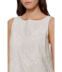 Sanctuary Garden Eyelet Crew Neck Sleeveless Bubble Hem Mini Dress