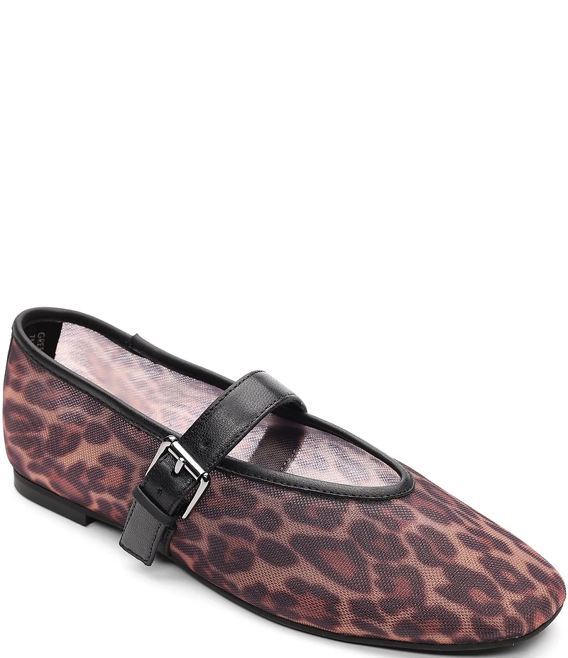 Sanctuary Gia Leopard Mesh Mary Jane Ballerina Flats