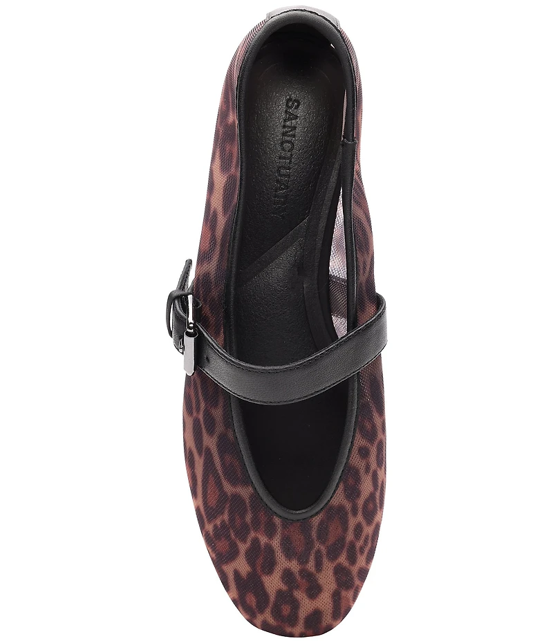 Sanctuary Gia Leopard Mesh Mary Jane Ballerina Flats