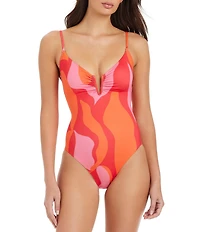 Sanctuary Heat Wave V-Wire Tie Back One Piece Swimsuit