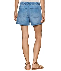 Sanctuary Idyll Tie Mid-Rise Linen Denim Shorts