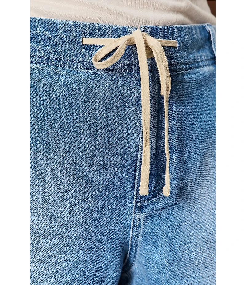 Sanctuary Idyll Tie Mid-Rise Linen Denim Shorts