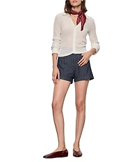 Sanctuary Juno Textured Spread Collar Long Sleeve Button Front Knit Top
