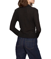 Sanctuary Juno Textured Spread Collar Long Sleeve Button Front Knit Top
