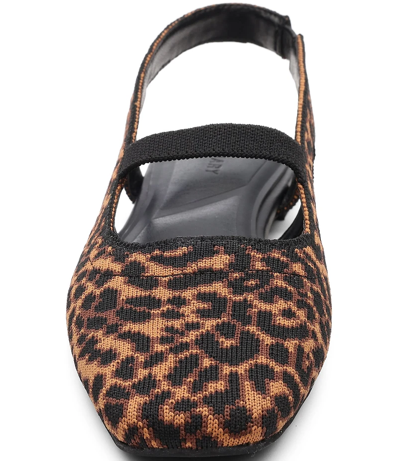 Sanctuary Klara Leopard Print Stretch Knit Slingback Mary Jane Flats