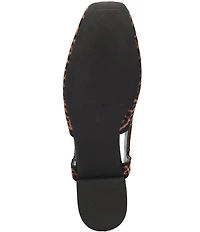 Sanctuary Klara Leopard Print Stretch Knit Slingback Mary Jane Flats