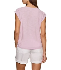 Sanctuary Knotted Crew Neck Muscle Sleeve Slub Jersey Tee