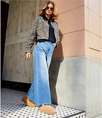 Sanctuary Leopard Printed Long Sleeve Cropped Barn Jacket