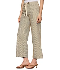Sanctuary Lily Stripe Mid Rise Wide Leg Cropped Pants