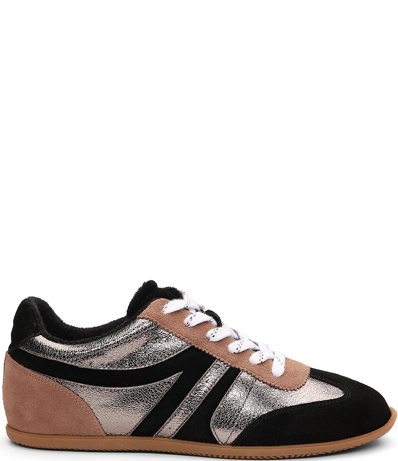 Sanctuary Lola Metallic Leather and Suede Lace Up Sneakers