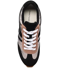 Sanctuary Lola Metallic Leather and Suede Lace Up Sneakers