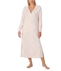 Sanctuary Long Sleeve V-Neck Hooded Knit Floral Print Tunic