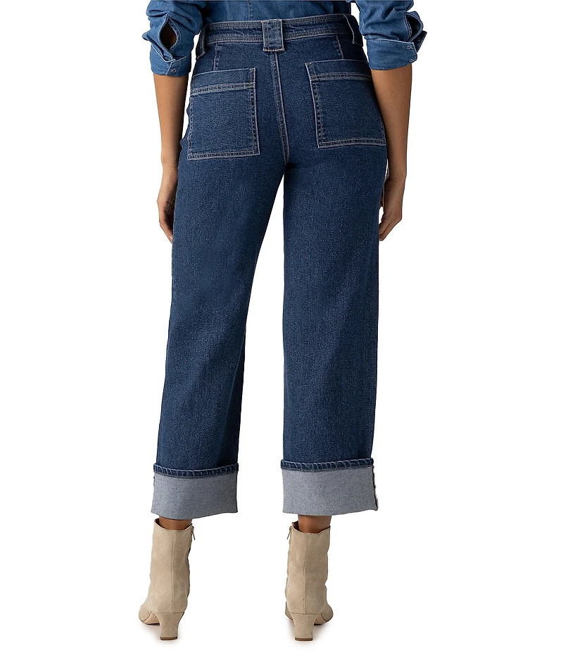 Sanctuary Luna Button Fly Cuffed Cropped Denim Jeans