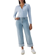 Sanctuary Luna Button Fly Cuffed Cropped Denim Jeans
