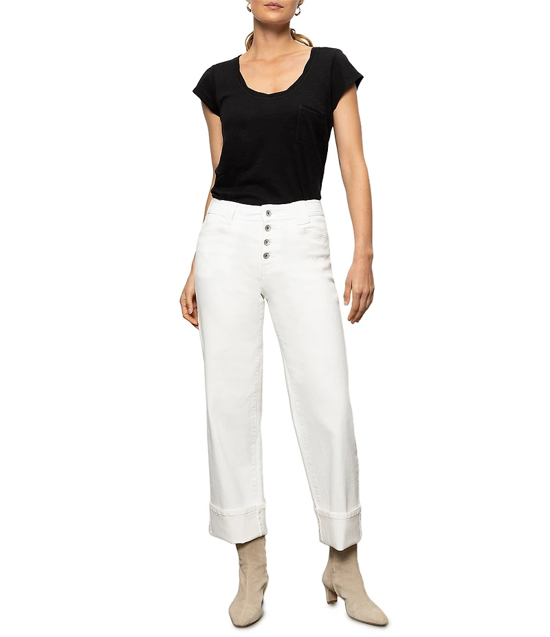 Sanctuary Luna Button Fly Cuffed Crop Denim Jeans