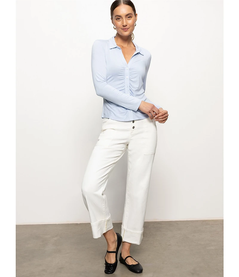 Sanctuary Luna Button Fly Cuffed Crop Denim Jeans