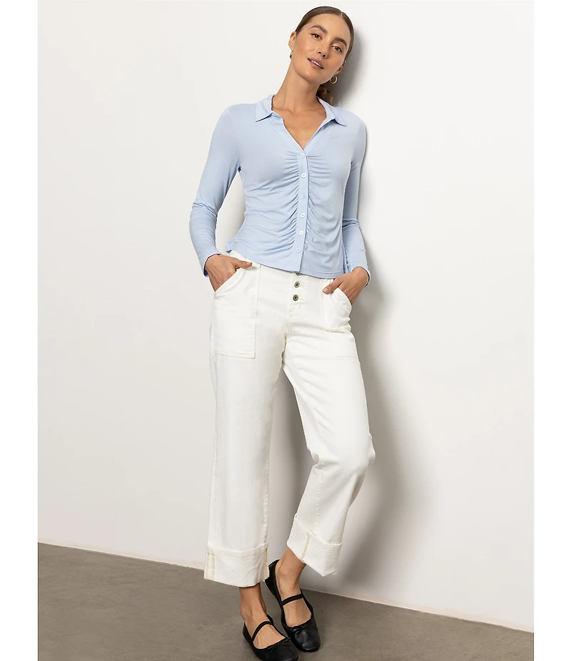 Sanctuary Luna Button Fly Cuffed Crop Denim Jeans