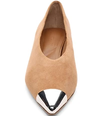 Sanctuary Manda Suede Metallic Toe Kitten Heel Pumps