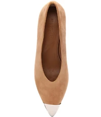 Sanctuary Manda Suede Metallic Toe Kitten Heel Pumps