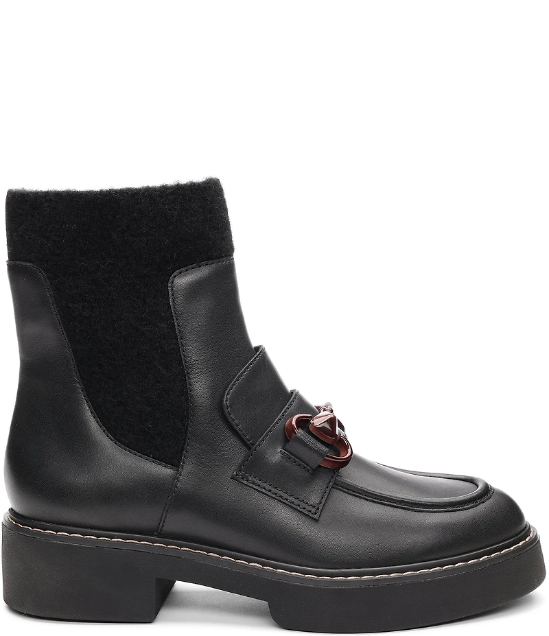 Sanctuary Marley Leather Chelsea Bit Buckle Loafer Booties