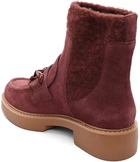 Sanctuary Marley Suede and Stretch Wool Bit Buckle Chelsea Loafer Booties