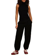 Sanctuary Micro Balloon Leg Pull-On Twill Pants