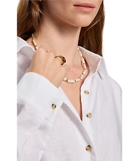 Sanctuary More Love Linen Collared Long Sleeve Tie Top