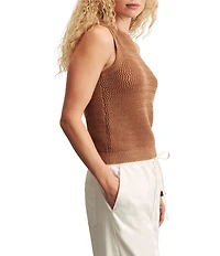 Sanctuary Natural State Crew Neck Sleeveless Open Knit Halter Tank