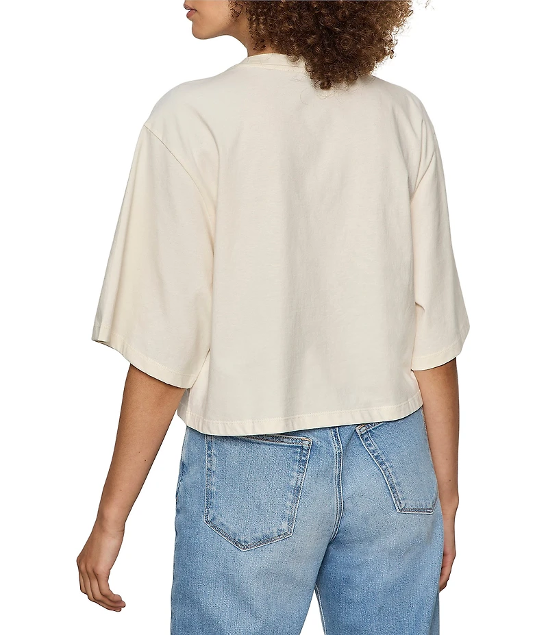 Sanctuary Organic Cotton Belle Artist Floral Placement Print Crew Neck Short Sleeve Tee