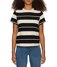 Sanctuary Organic Cotton Timeless Stripe Print Crew Neck Short Sleeve Tee