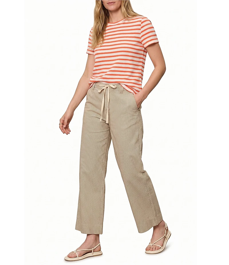 Sanctuary Perfect Textured Stripe Print Crew Neck Short Sleeve Tee