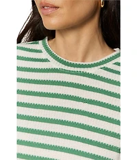 Sanctuary Perfect Textured Stripe Print Crew Neck Short Sleeve Tee