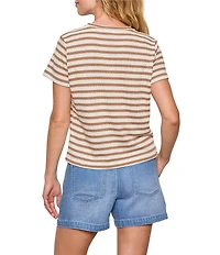 Sanctuary Perfect Textured Stripe Print Crew Neck Short Sleeve Tee
